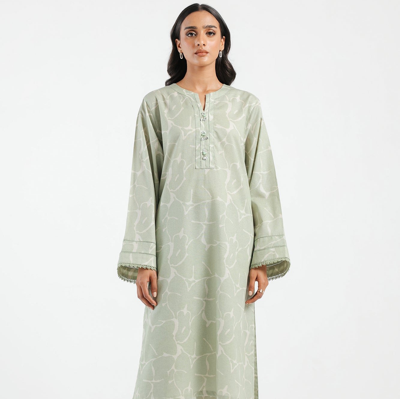 Ethnic Green 2 Piece Cotton Linen Outfit